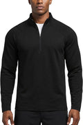 Zengjo Mens Quarter Zip Athletic Pullover Mid-Weight 1/4-Zip Running Workout Shirt Moisture Wicking