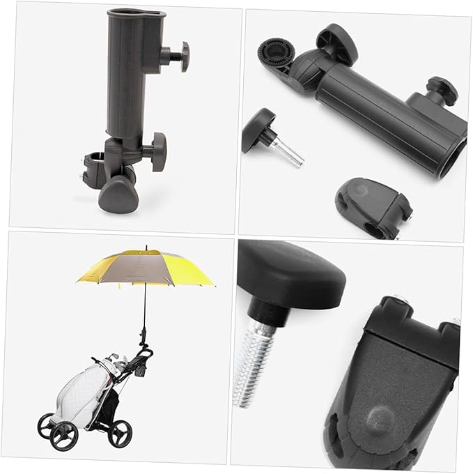Adjustable Golf Umbrella Holder Cart Stand Bracket for Golf Bags and Trolleys Easy Install Windproof Support Clip Lightweight Compact Rain Sun Protection Accessory