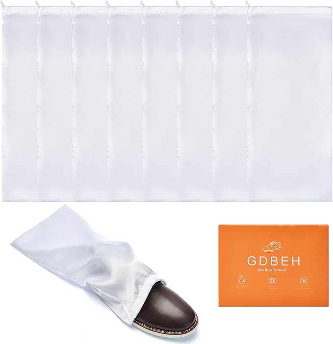 Shoe Dust Bags - 8 Pack Shoe Bags for Travel Satin Fabric with Drawstring Closure,Washable Breathable Cotton Fabric Cloth,for Travel Protecting andStoring Shoes