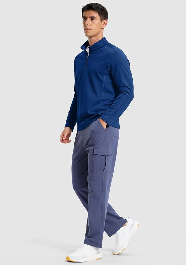 G Gradual Quarter Zip Pullover for Men Fleece Lined Sweatshirt Long Sleeve Winter Golf Shirt Mock Neck Polo Running Sweater