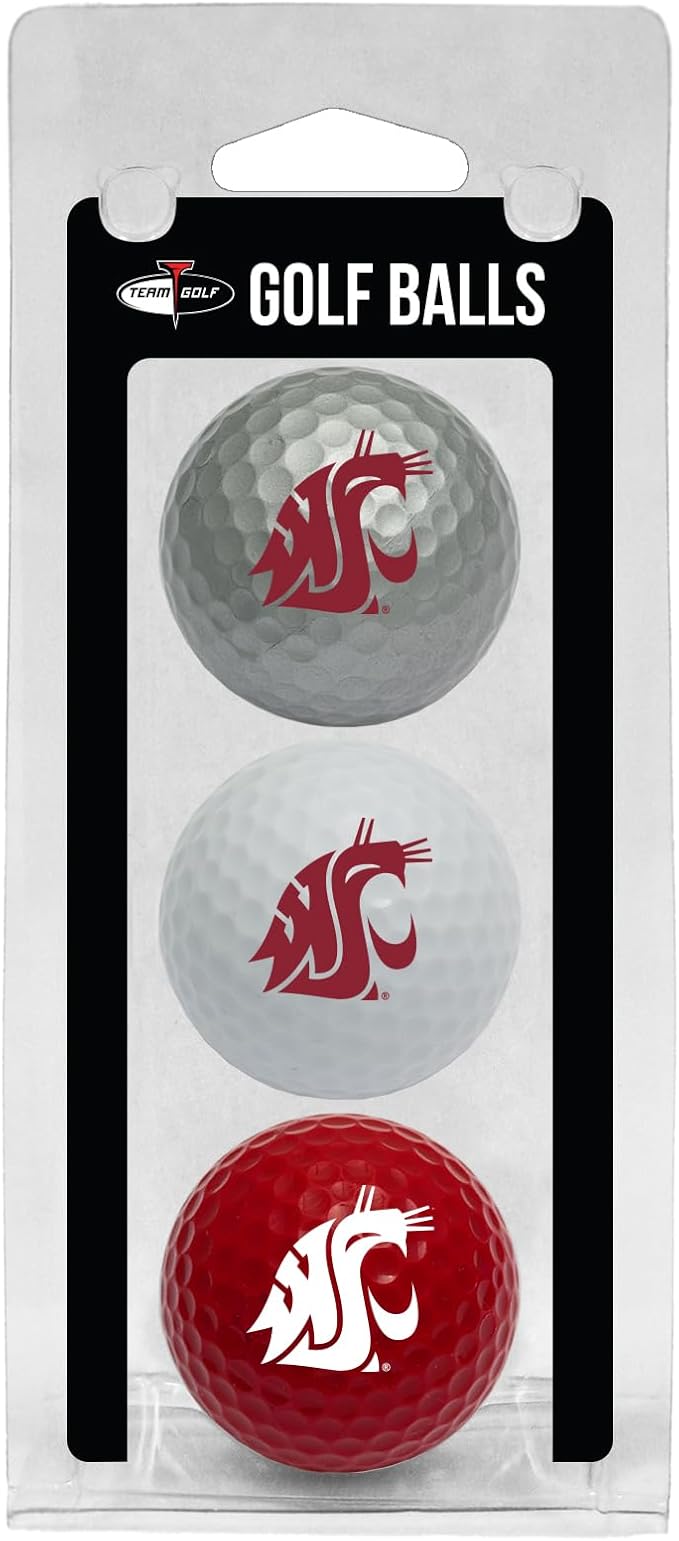 Team Golf NCAA Regulation Size Golf Balls, 3 Pack, Full Color Durable Team Imprint