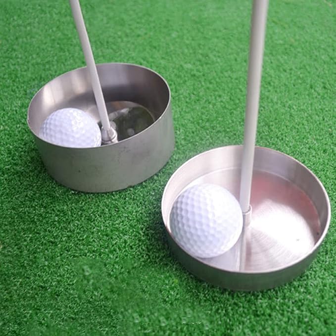 EKDJKK Golf Flagsticks Mini, Putting Green Flag for Yard, Trainging Accessory Practice Hitting Stainless Steel Golf Green Cup with Flag(Size:1.3cm/0.51inch)