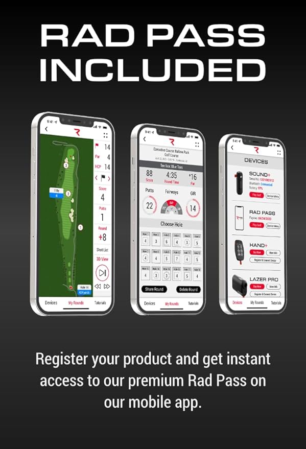 Hand+ Handheld Golf GPS Device, Shot Tracker, Record Shots, Club, GIR, Fairways, Putts, Golf Distance Range Finder, Touch Screen, 42,000+ Courses, Green View, Pin Positioning, Magnetic, Free App, IPX7