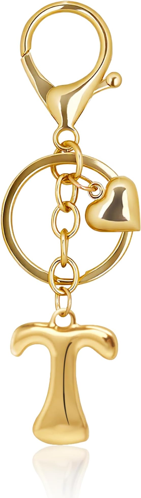 Gold Bubble Heart, Cherry, Bow & More Designs Letter Initial Keychain Bag Charms – Cute Purse Charms for Handbags
