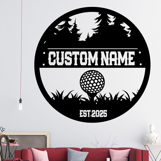 Custom Golf Player Metal Sign, Personalized Wall Art with LED Lights, Unique Home Decor Gift for Golf Enthusiasts, Stylish Hanging Decoration for Offices or Man Caves