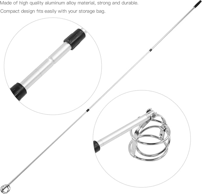 3 Section Telescopic Golfball Scooper Aluminium Alloy Ball Pick Up Stadium Supplies