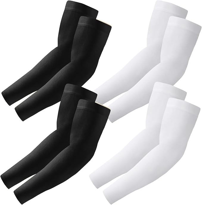 4 Pairs Arm Sleeves to Cover Arms for Men & Women,UV Sun Protection,Cooling Sports Compression,Tattoo Cover Up Sleeve