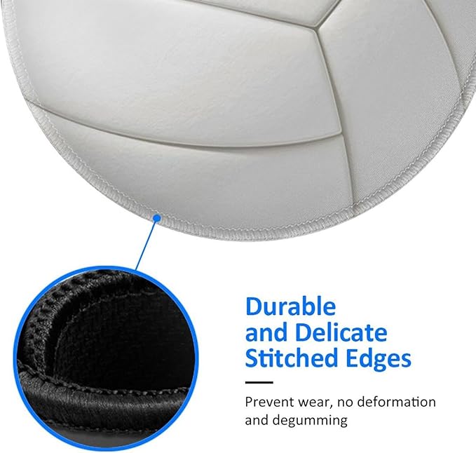 Volleyball Mouse Pad, Mouse Pads for Desk, Stitched Edge Mousepad with Non-Slip Rubber Base, Gaming Mouse Mat for Computer Laptop Home Office