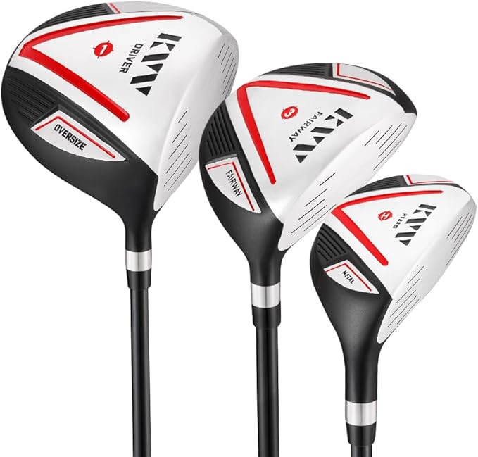 KVV Men's Golf Clubs Package Set, 11-Club Complete Set with/Without Stand Bag/7-Piece Irons (5~P#), Right Handed/Left Handed
