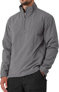 Aulemen Men's Casual Quarter Zip Pullover Golf Windbreakers Athletic Lightweight Jacket Hiking Running Sweatshirt with Pocket