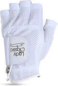 Mesh Half Golf Glove for Women – Premium Cabretta Leather Palm, Breathable Mesh Back, Half-Finger Design Ladies Golf Glove for Enhanced Grip & Comfort