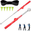 Retractable Golf Swing Trainer, Portable Grip Trainer and Training Auxiliary Elastic Band for Beginners, Indoor & Outdoor Practice(Black)