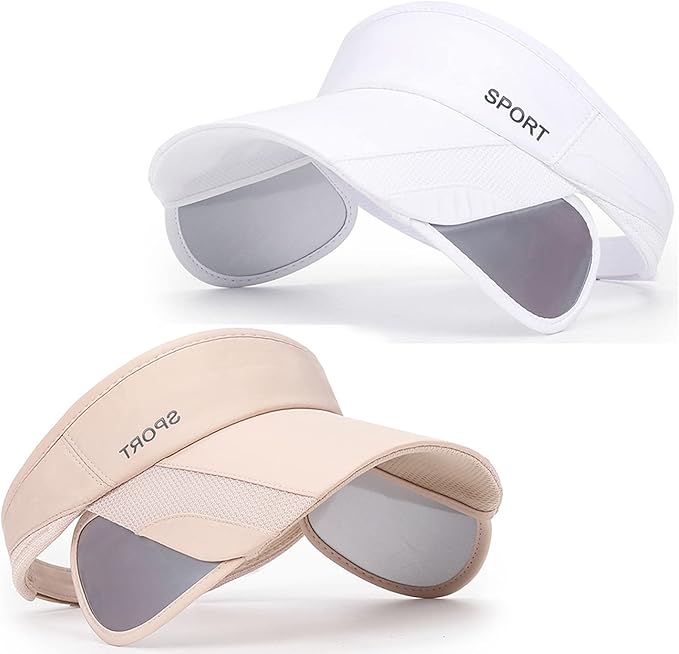 Sun Visor Hat for Women and Men - Retractable Brim Sport Hat, Summer Golf Tennis Running Beach Hat with Ponytail Hole