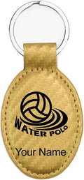 LaserGram Oval Keychain, Water Polo, Personalized Engraving Included