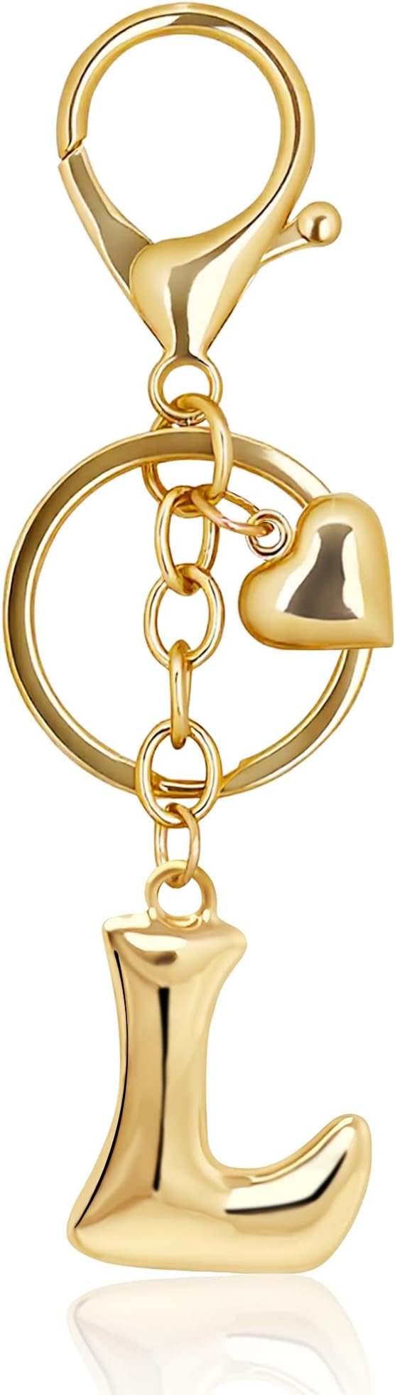 Gold Bubble Heart, Cherry, Bow & More Designs Letter Initial Keychain Bag Charms – Cute Purse Charms for Handbags