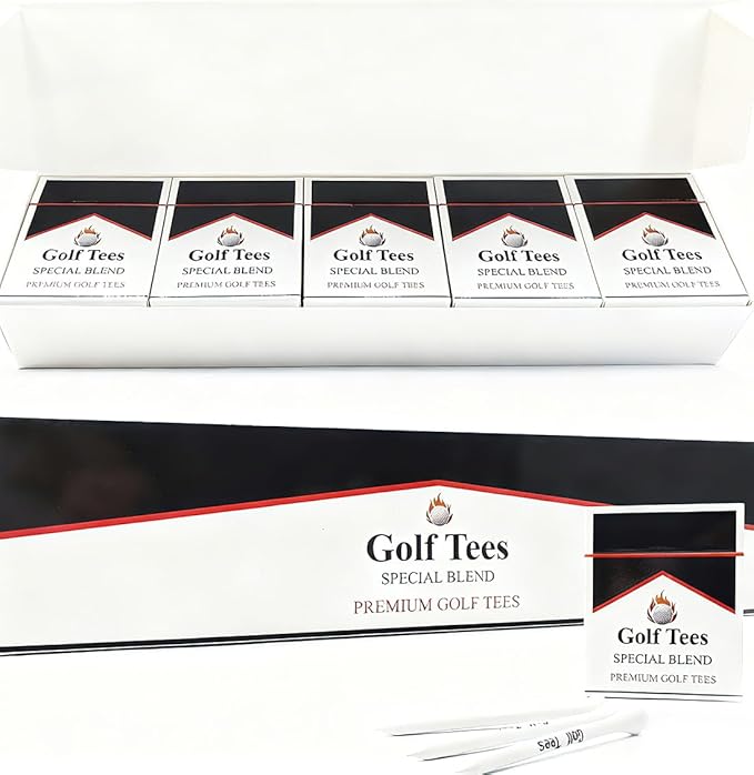 Premium Bamboo Golf Tee 83mm (3.25") Tees | Golf Gifts for Men | Funny Golf Accessory for Golfers | Vintage-Style Tee Case Golf Accessories for Men or Women