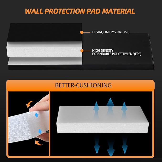 PROGOAL Gym Wall Paddings Basketball Court Wall Protection Pad - 2”Thick Foam Wall Mat Durable Protector for Wall-Mounted Basketball Hoops Garage Taekwondo（60" Lx20 W）