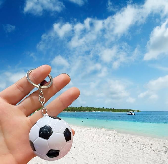 Mini 3D Soccer Sports Fan Keychains Birthday Backpack Pendant for Friend - Car Keychain Men's Toy Cool Football Gifts