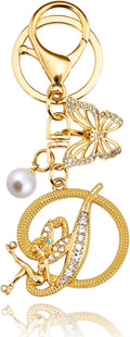 Initial Keychain Bag Charm Women Purse Charms for Handbags Accessories Charm for Wallet Butterfly Pendant for Girls