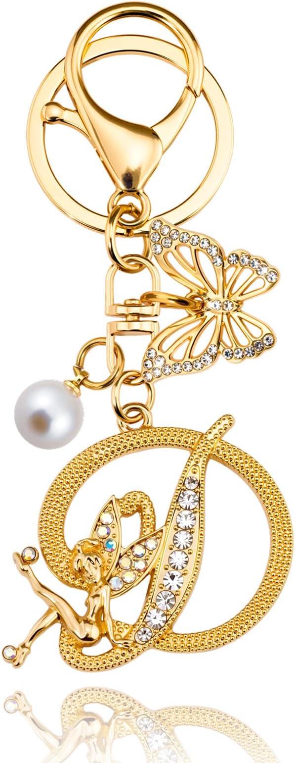 Initial Keychain Bag Charm Women Purse Charms for Handbags Accessories Charm for Wallet Butterfly Pendant for Girls
