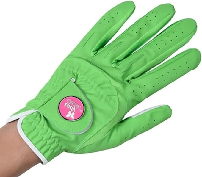 Women's Soft Flex Golf Gloves with Magnetic Ball Marker with Removable Golf Ball Marker- Left Hand
