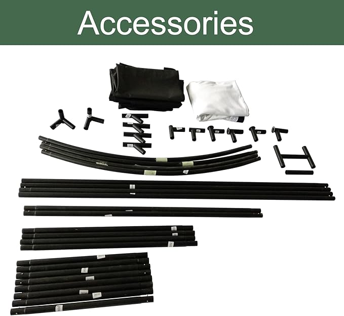 Golf Impact Screen Frame Enclosure Kit Set DIY Parabolic Screen Durable Fabric with Hook & Loop - Reinforced Black Border 9.8' H x 9.8'W x 4.9' D