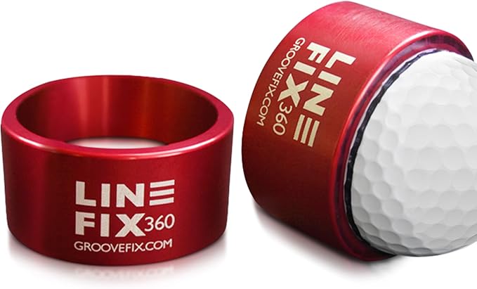 LineFix360 (RED) Golf Ball Alignment Marker – Precision 360° Line Tool for Enhanced Putting Accuracy