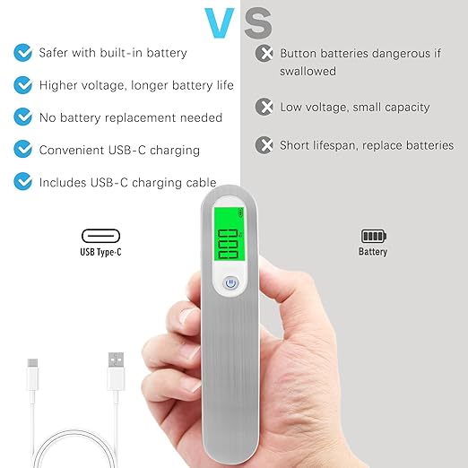 Rechargeable Luggage Scale with Strap & Type-C Port - Portable, Digital, High-Precision, and Ideal for Backpacks, Suitcases, and Carry-Ons - Up to 110lb/50kg Capacity -Strap