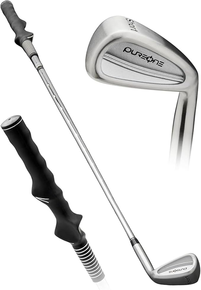 PureGrip™ Golf Training Aid Club – Right-Handed Swing Trainer with Small Club Head and Molded Grip for Consistency and Accuracy – Improve Muscle Memory, Grip Position, and Swing Tempo