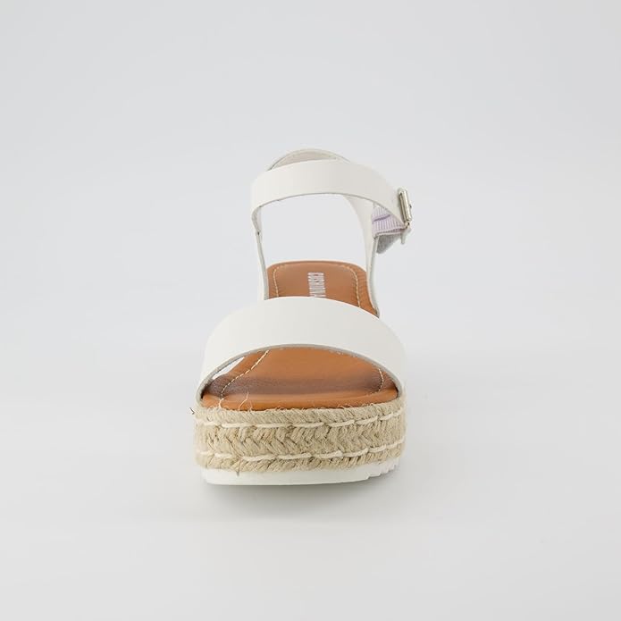 CUSHIONAIRE Melissa Espadrille Platform Sandals For Women with Adjustable Ankle Strap and Memory Foam Insole-Comfortable Womens Sandals for Summer