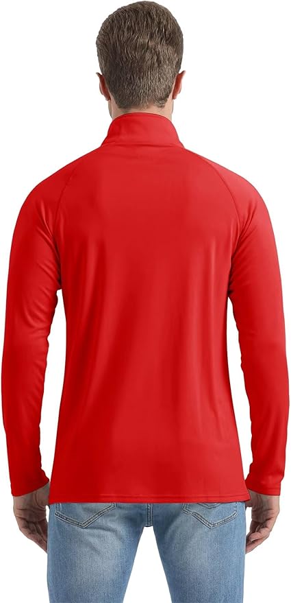 Boladeci Men's UPF 50+ Sun Shirts 1/4 Zip Long Sleeve SPF UV Protection Lightweight Quick Dry Quarter Zip Golf Shirts