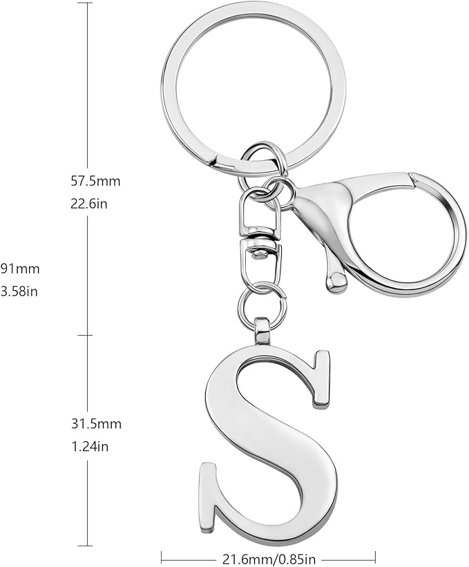 LAXPICOL Gold Letter A-Z Keychain for Women Bag Charms Purse Charms For Handbags Metal Alphabet Initial Letter Keychain