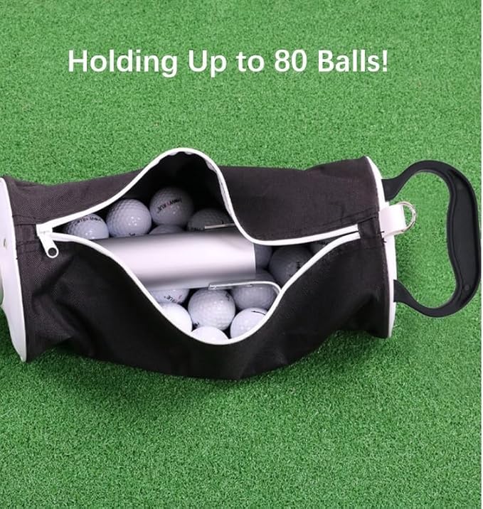 EagleFlight Shag Bag for Golf Balls,with Detachable Aluminum Alloy Tube and Large Capacity Bag,Hold Up to 75 Balls,Pick-up Accessory for Reducing Waist Pain