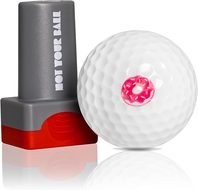 QUBI Golf Ball Stamp, Golf Ball Stamper, Self-Inking Golf Ball Stamp Marker to Identify Golf Balls, Golf Gift Golf Accessories for Men and Women Golfers