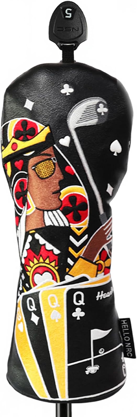 Golf Club Covers – Funny Poker Leather Driver Headcover, Fairway Wood & Hybrid, Cool Embroidered Golf Headcovers