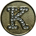 Monogram Initial Golf Ball Marker with Crystals and Matching Hat Clip