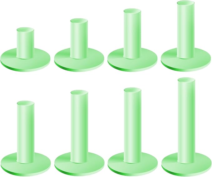 Rubber Golf Tees for Mats & Indoor Golf Simulators - 8 Pack Mixed Size for Driving Range & Indoor and Outdoor Golf Hitting Mats (US Sizes, 8 Sizes)
