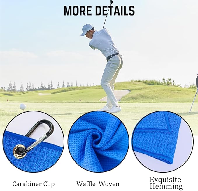 ERHACHAIJIA Yes I'd Have A Retirement Plan Embroidered Golf Towel with Clip. Funny Golf Accessories Gifts for Men Women Golfer Grandma Grandpa Mom Dad, Retirement (Blue)