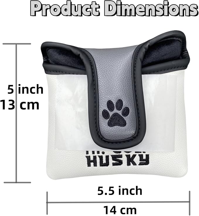 Lovely Golf Mallet Putter Cover Head Cover Headcover, Magnetic Putter Cover Mallet for Men, PU Leather Golf Club Cover Protection, Golf Mallet Putter Headcover for Golf Clubs