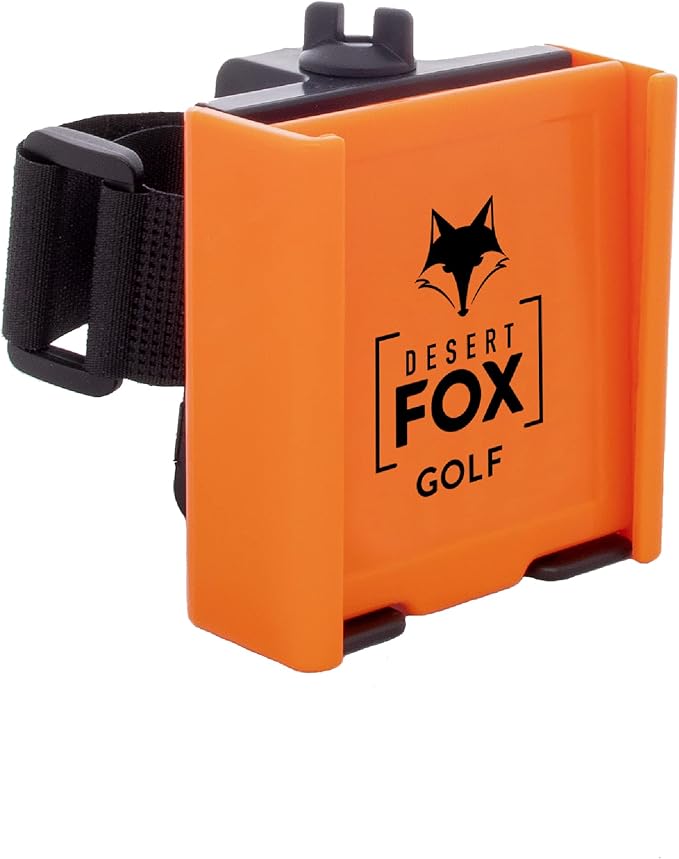 DESERT FOX GOLF Phone Caddy – Adjustable Golf Cart Phone Holder with Secure Strap for Hands-Free GPS & Golf Apps – Universal Fit