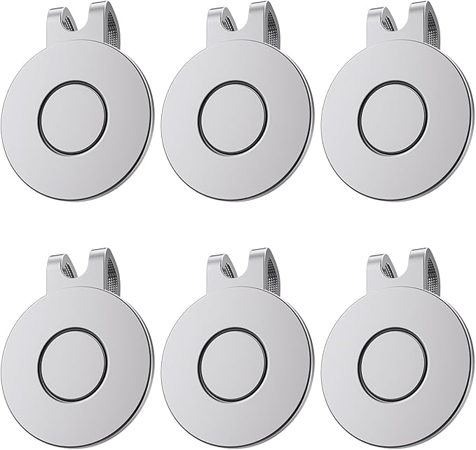GreenHaven Golf Hat Clips Magnetic Golf Ball Marker Holders for Golf Hats Caps Pants Gloves Bags Visors Belts Nickel-Plated Alloy Clips for Metal Golf Ball Markers (Ball Marker Not Included)
