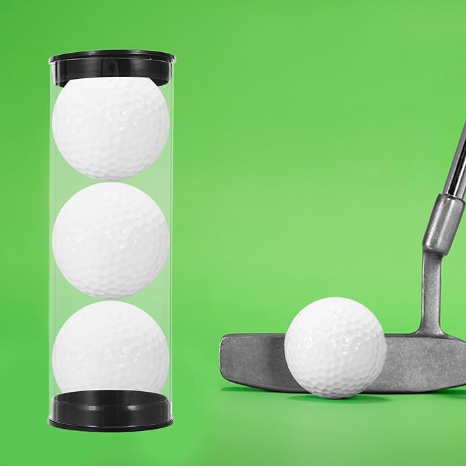 Homoyoyo 4pcs Plastic Golfs Ball Container Transparent Clear Tube Golf Ball Storage Case with Caps for Baseball Collectibles