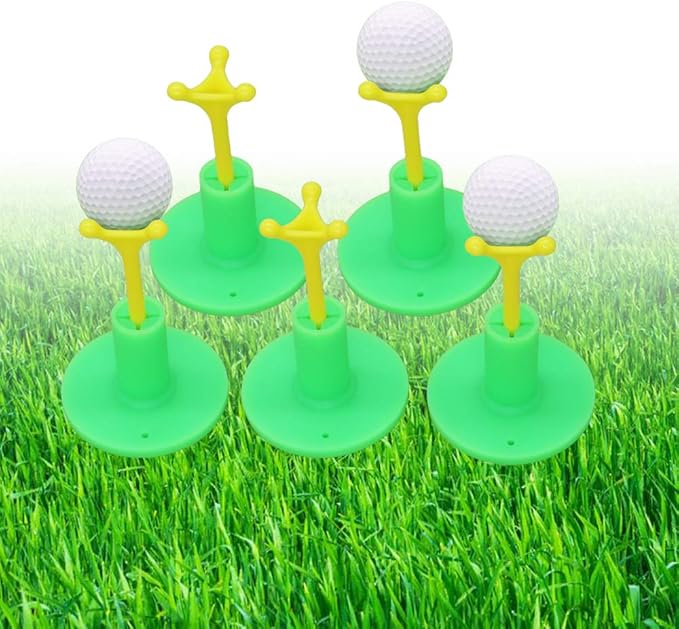 Golf Rubber Tee Holder Set for Golf Driving Range Tee Practice Tool Pack of 5
