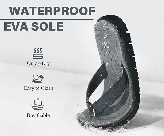 KuaiLu Comfortable Flip Flops for Women with Arch Support Summer Beach Walking Thong Sandals Slip On Indoor Outdoor