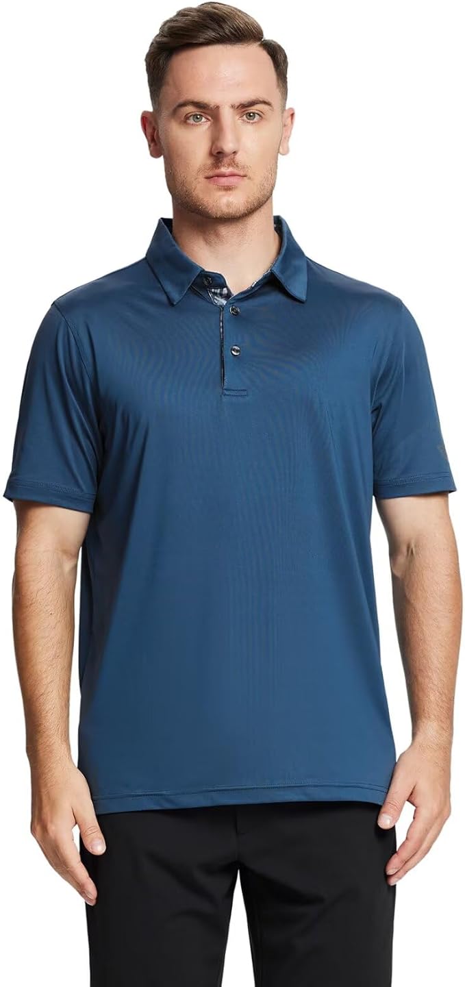 Mens Polo Shirts Short and Long Sleeve Casual Solid Stylish Dry Fit Performance Designed Collared Golf Polo Shirts for Men