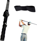Golf Grip Swing Training Aids Right-Handed Golf Trainer Grips with Swing Correcting Arm Band Golf Swing Trainer Arm Band Attachment Golf Training Combo for Teenager Adult and Beginner(Black)