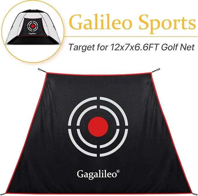 Gagalileo Golf Target Cloth: Protective Net Portable Easy Setup with S-Hooks & Ropes Indoor Outdoor Practice All Golfers Training Accuracy for Backyard Garage