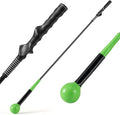 GYMAX Golf Swing Trainer, Warm-Up Stick with Grip Trainer for Rhythm, Balance, Tempo & Strength, Right Handed Swing Speed Training Aid, Weighted Golf Club for Indoor Practice