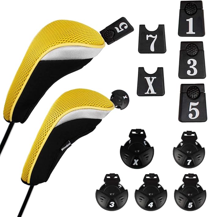 Andux 6pcs/Set Golf Club Head Covers Woods Driver Fairway Hybrid Set (3 Hybrids + 3 Woods)