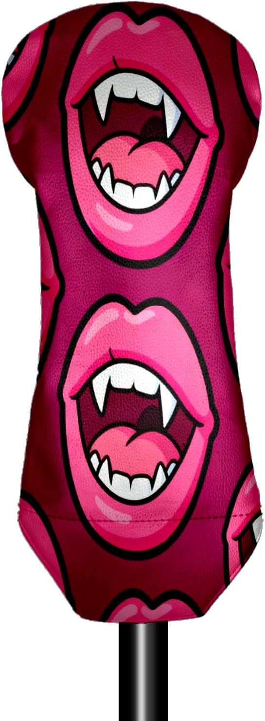 3 Pack PU Leather Golf Club Head Covers - Driver, Fairway Wood & Hybrid, Funny Golf Accessories, Ideal Golf Gift Colorful Line Seashell